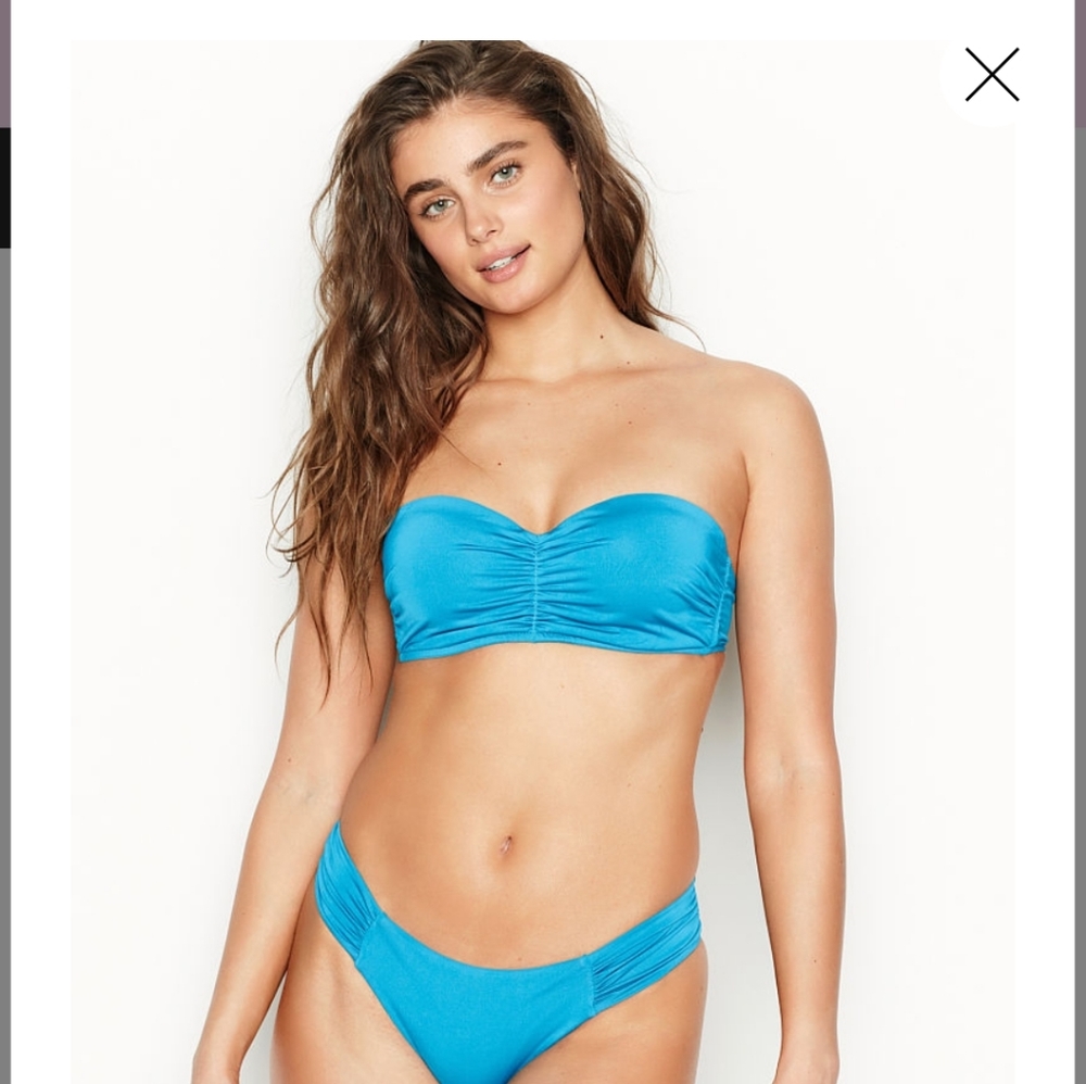 Victoria's Secret Swimwear Bandeau Top Size: 36C Aqua Blue NWT